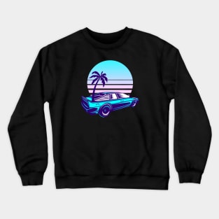Futuristic Car Retro Sunset Synthwave Crewneck Sweatshirt